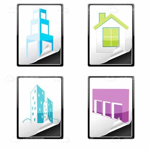 Construction and Architecture Icons with Different Structures